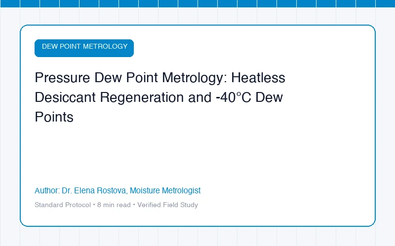 Pressure Dew Point Metrology: Heatless Desiccant Regeneration and -40°C Dew Points